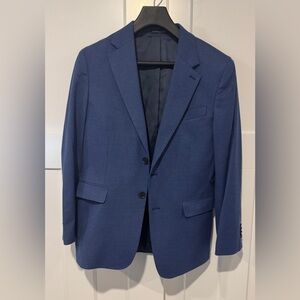 Banana Republic Textured Navy & Black Houndstooth Blazer